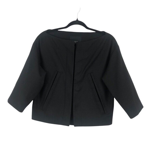 Robert Rodriguez Womens Size 2 Black Wool Blend Cropped Blazer Jacket - Picture 1 of 5